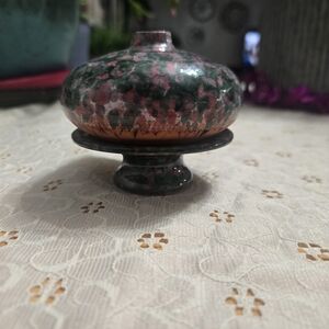Artistic Pink and Green Ceramic Bowl